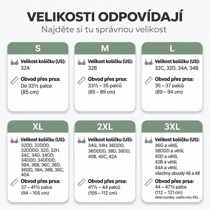 Tabulka velikostí tílka S až 3XL
